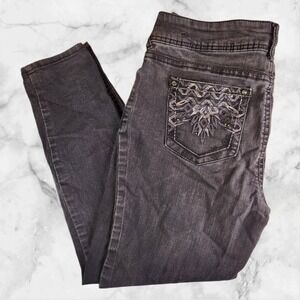 WallFlower Jeans Womens 15 Black Luscious Curvy Fit Skinny Stretch Embellished